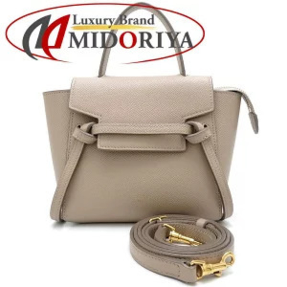 CELINE Pico Belt Bag Handbag Calfskin Taupe Cream